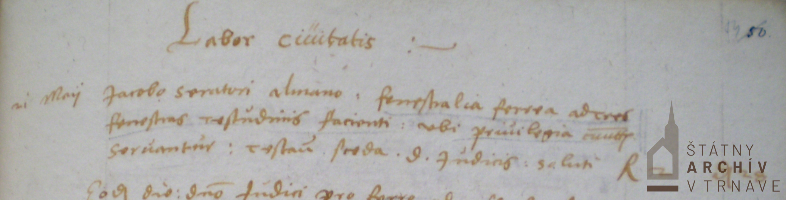 Zápis v účtovnej knihe z 21. mája 1556